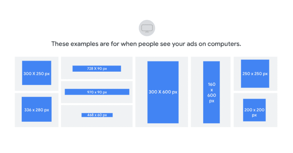 example of display ad sizes on computer<br />
 